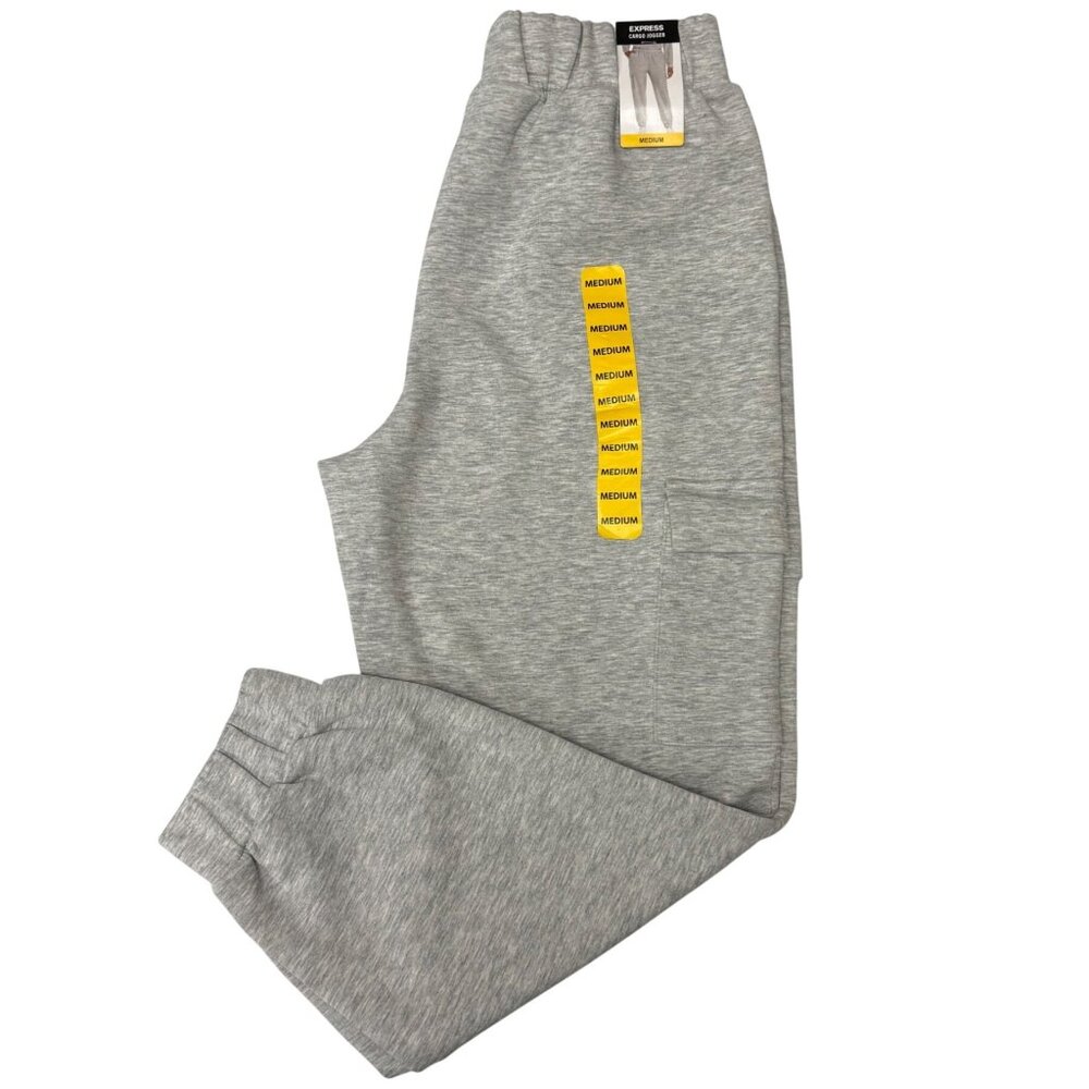 Express‎ Cargo Jogger Pants Mens Grey Size M Pockets Hip Hop Athleisure Medium